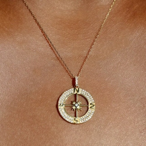 Compass Coin Necklace