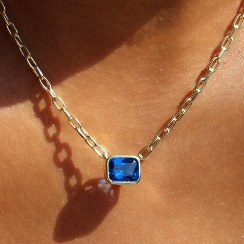 Sapphire Link Necklace
