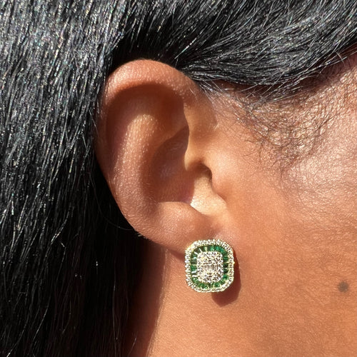 Cairo Emerald Stud Earrings