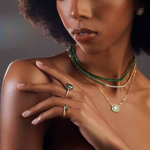 Cairo Emerald Stud Earrings