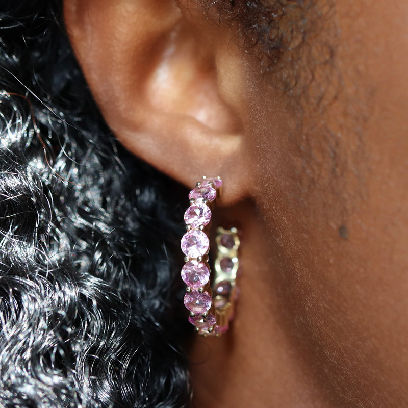 London Pink Hoop Earrings